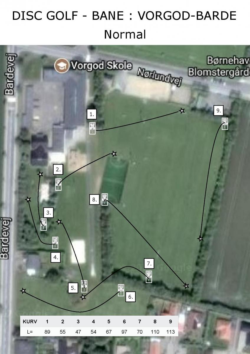 Banekort Vorgod-Barde (normal)